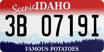 ID license plate 3B0719I