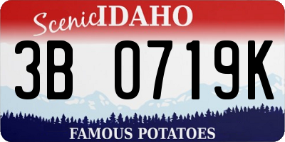 ID license plate 3B0719K