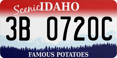 ID license plate 3B0720C