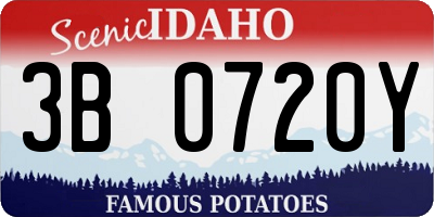 ID license plate 3B0720Y