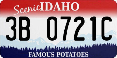 ID license plate 3B0721C