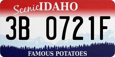 ID license plate 3B0721F