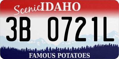 ID license plate 3B0721L