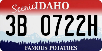 ID license plate 3B0722H