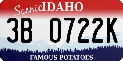 ID license plate 3B0722K