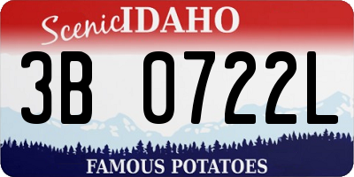 ID license plate 3B0722L