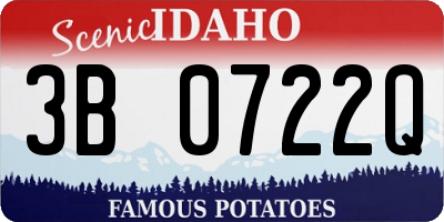 ID license plate 3B0722Q