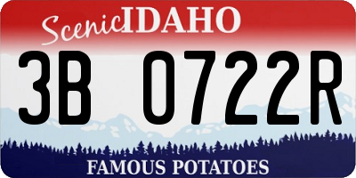 ID license plate 3B0722R