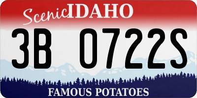 ID license plate 3B0722S