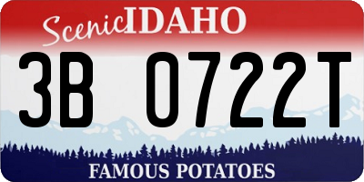 ID license plate 3B0722T