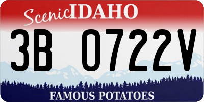 ID license plate 3B0722V