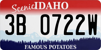 ID license plate 3B0722W