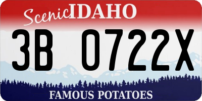 ID license plate 3B0722X