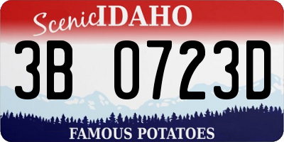 ID license plate 3B0723D