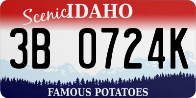 ID license plate 3B0724K