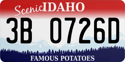 ID license plate 3B0726D