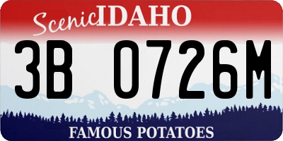 ID license plate 3B0726M