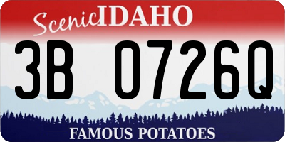 ID license plate 3B0726Q