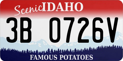 ID license plate 3B0726V