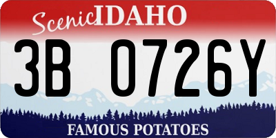 ID license plate 3B0726Y