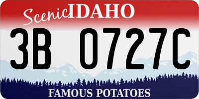ID license plate 3B0727C
