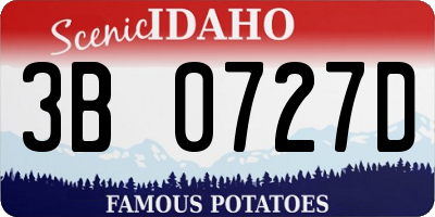 ID license plate 3B0727D