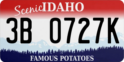 ID license plate 3B0727K