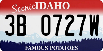 ID license plate 3B0727W