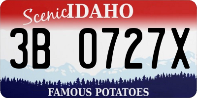 ID license plate 3B0727X