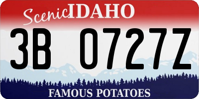 ID license plate 3B0727Z