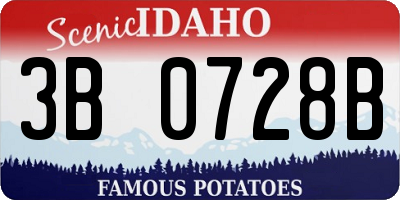 ID license plate 3B0728B