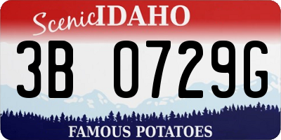 ID license plate 3B0729G