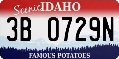 ID license plate 3B0729N