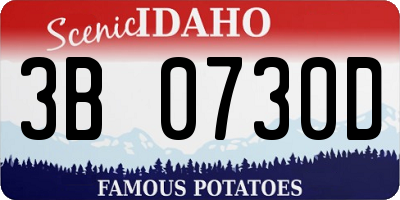 ID license plate 3B0730D