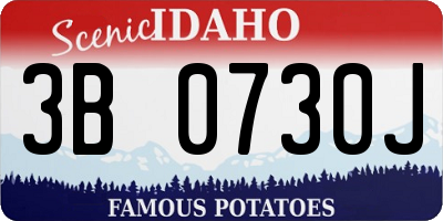 ID license plate 3B0730J