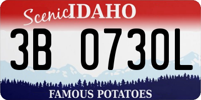 ID license plate 3B0730L