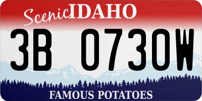 ID license plate 3B0730W