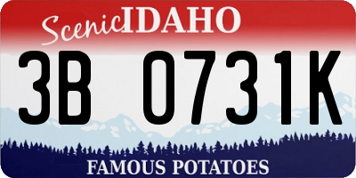 ID license plate 3B0731K