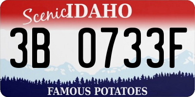 ID license plate 3B0733F