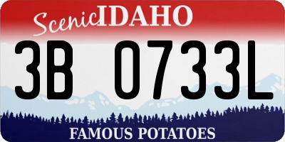 ID license plate 3B0733L