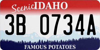 ID license plate 3B0734A
