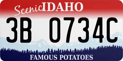 ID license plate 3B0734C