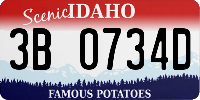 ID license plate 3B0734D