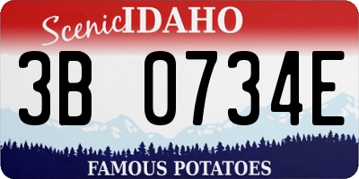ID license plate 3B0734E