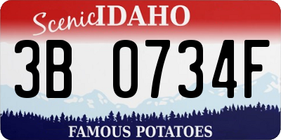 ID license plate 3B0734F