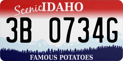 ID license plate 3B0734G