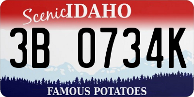 ID license plate 3B0734K
