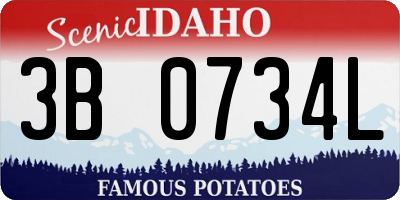 ID license plate 3B0734L