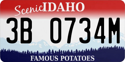 ID license plate 3B0734M