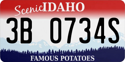 ID license plate 3B0734S